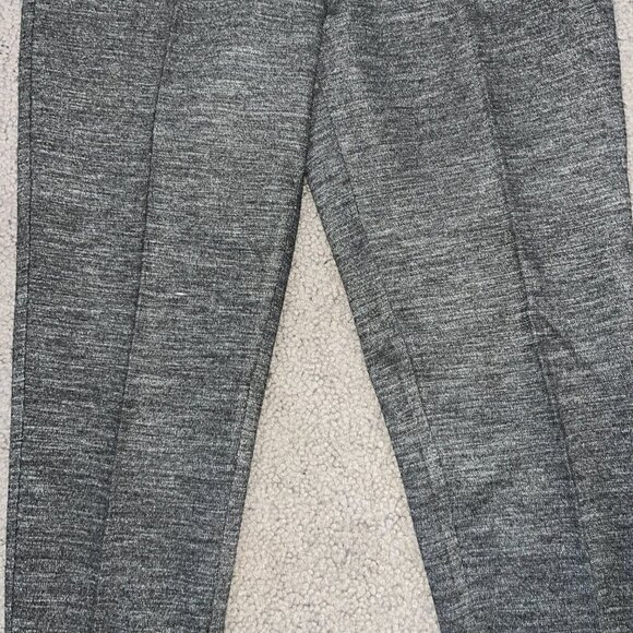 THEORY Black & Gray Space Dye Straight Leg Slit Hem Slacks Trouser Pants -EUC -8 - Picture 3 of 13